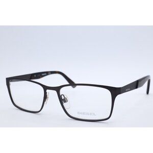 DIESEL DL 5234 009 Rectangle Matte GunMetal Eyeglasses Clear Lenses 52mm